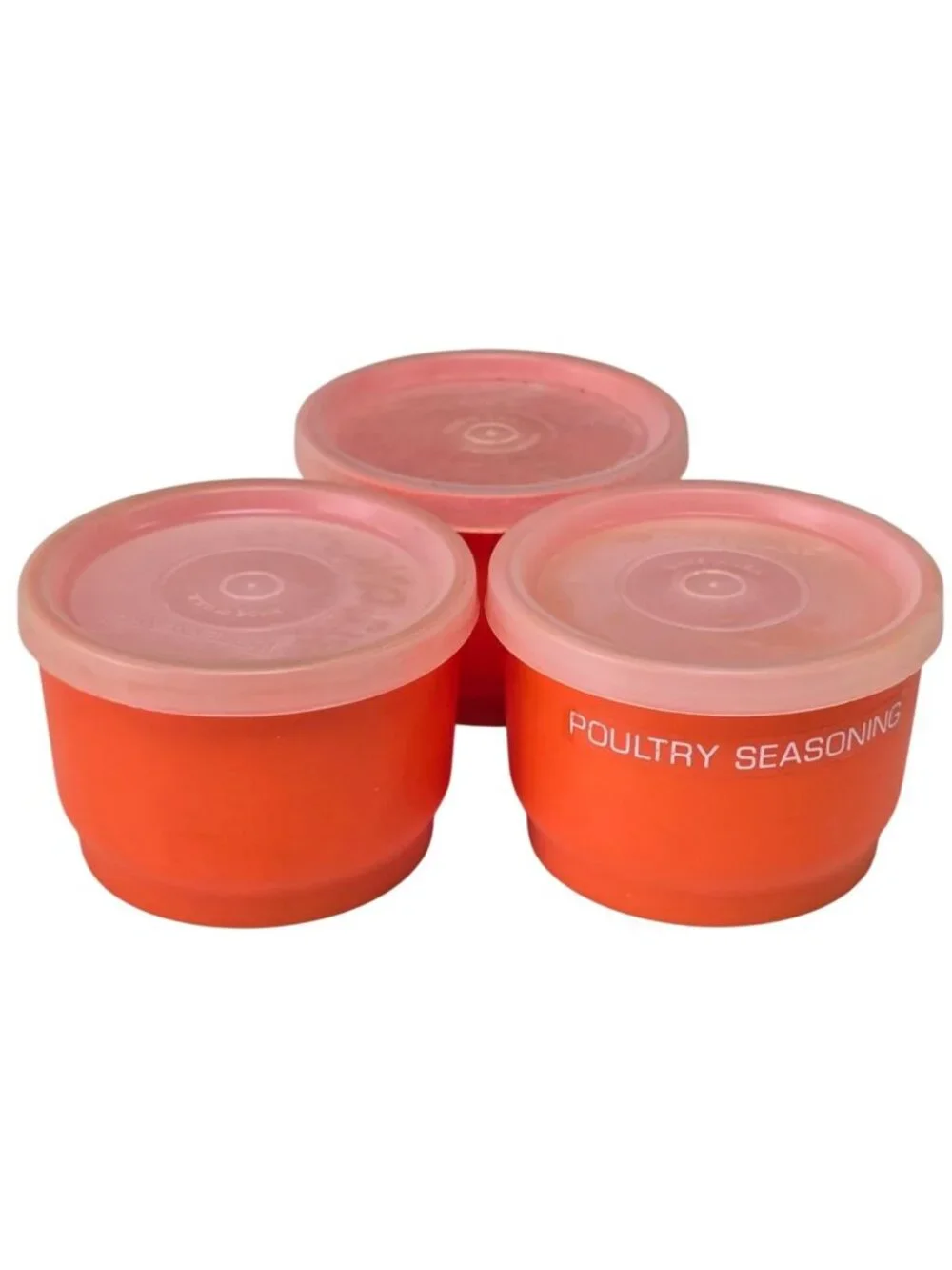 Vintage Tupperware Orange Snack Containers w/Lids SET 3
